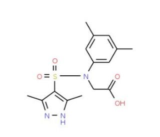 {(3,5-Dimethylphenyl)[(3,5-dimethyl-1H-pyrazol-4-yl)sulfonyl]amino}acetic acid - chemical structure image