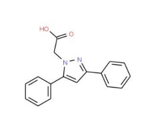 (3,5-Diphenyl-pyrazol-1-yl)-acetic acid (CAS 93323-67-2) - chemical structure image