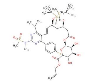 3,5-Di(tert-butyldimethylsilyl)RosuvastatinAcyl-&beta;-D-glucuronide Allyl Ester - chemical structure image