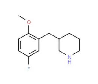 3-(5-Fluoro-2-methoxy-benzyl)-piperidine (CAS 955288-00-3) - chemical structure image