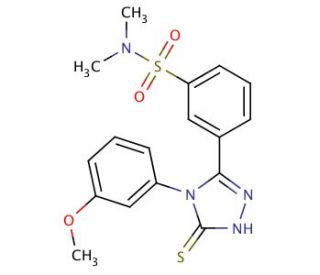 3-[5-Mercapto-4-(3-methoxy-phenyl)-4H-[1,2,4]triazol-3-yl]-N,N-dimethyl-benzenesulfonamide - chemical structure image