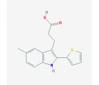 3-(5-methyl-2-thien-2-yl-1H-indol-3-yl)propanoic acid (CAS 867329-93-9) - chemical structure image