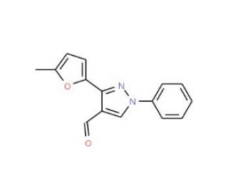 3-(5-Methyl-furan-2-yl)-1-phenyl-1H-pyrazole-4-carbaldehyde (CAS 210825-08-4) - chemical structure image