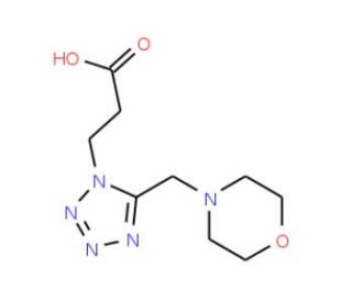 3-[5-(Morpholin-4-ylmethyl)-1H-tetrazol-1-yl]-propanoic acid - chemical structure image