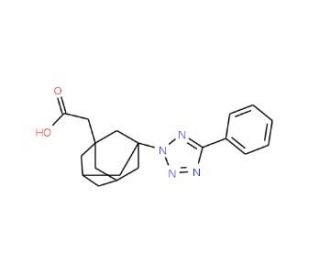 [3-(5-Phenyl-tetrazol-2-yl)-adamantan-1-yl]-acetic acid - chemical structure image