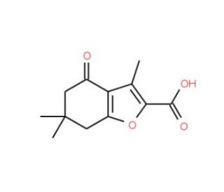 3,6,6-trimethyl-4-oxo-4,5,6,7-tetrahydro-1-benzofuran-2-carboxylic acid (CAS 121625-80-7) - chemical structure image