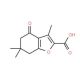 3,6,6-trimethyl-4-oxo-4,5,6,7-tetrahydro-1-benzofuran-2-carboxylic acid (CAS 121625-80-7) - chemical structure image