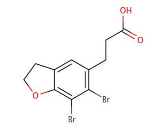 3-(6,7-Dibromo-2,3-dihydrobenzofuran-5-yl)propanoic Acid (CAS 196597-76-9) - chemical structure image