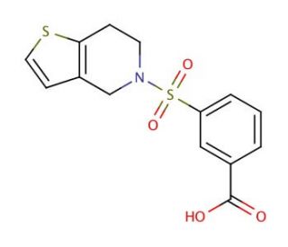 3-(6,7-dihydrothieno[3,2-c]pyridin-5(4H)-ylsulfonyl)benzoic acid - chemical structure image