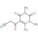 2-Amino-3,5-dimethyl-β,4,6-trioxo-1-cyclohexene-1-propanenitrile 的分子结构, CAS编号: 887352-46-7 2-Amino-3,5-dimethyl-β,4,6-trioxo-1-cyclohexene-1-propanenitrile (CAS 887352-46-7) - chemical structure image