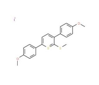3,6-Bis(4-methoxyphenyl)-2-(methylthio)thiopyranylium iodide - chemical structure image