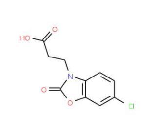 3-(6-chloro-2-oxo-1,3-benzoxazol-3(2H)-yl)propanoic acid (CAS 17124-56-0) - chemical structure image
