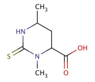 3,6-Dimethyl-2-thioxohexahydropyrimidine-4-carboxylic acid - chemical structure image