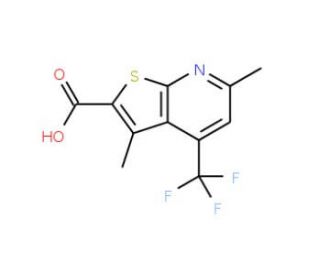 3,6-dimethyl-4-(trifluoromethyl)thieno[2,3-b]pyridine-2-carboxylic acid - chemical structure image