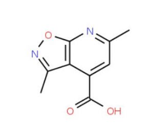 3,6-Dimethyl-isoxazolo[5,4-b]pyridine-4-carboxylic acid (CAS 900136-98-3) - chemical structure image