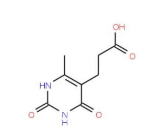 3-(6-methyl-2,4-dioxo-1,2,3,4-tetrahydropyrimidin-5-yl)propanoic acid (CAS 28181-39-7) - chemical structure image
