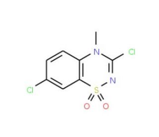 3,7-Dichloro-4-methyl-4H-1,2,4-benzothiadiazin-1,1-dioxide (CAS 872536-92-0) - chemical structure image