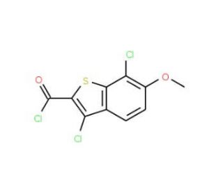 3,7-Dichloro-6-methoxybenzo[b]thiophene-2-carbonyl chloride (CAS 34576-80-2) - chemical structure image