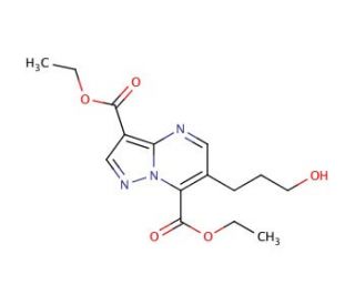 3,7-diethyl 6-(3-hydroxypropyl)pyrazolo[1,5-a]pyrimidine-3,7-dicarboxylate - chemical structure image