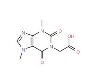 (3,7-dimethyl-2,6-dioxo-2,3,6,7-tetrahydro-1H-purin-1-yl)acetic acid (CAS 5614-56-2) - chemical structure image