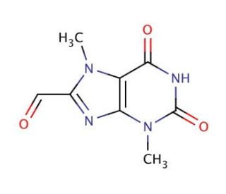 3,7-dimethyl-2,6-dioxo-2,3,6,7-tetrahydro-1H-purine-8-carbaldehyde - chemical structure image