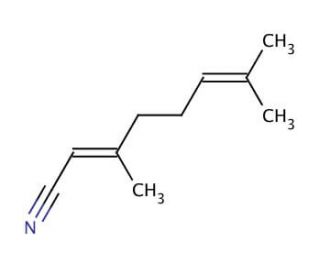 3,7-Dimethyl-2,6-octadienenitrile (CAS 5146-66-7) - chemical structure image