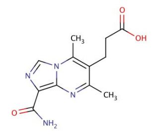 3-[8-(aminocarbonyl)-2,4-dimethylimidazo[1,5-a]pyrimidin-3-yl]propanoic acid - chemical structure image