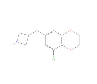 3-[(8-Chloro-2,3-dihydro-1,4-benzodioxin-6-yl)methyl]azetidine (CAS 937624-75-4) - chemical structure image