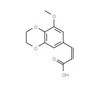 3-(8-methoxy-2,3-dihydro-1,4-benzodioxin-6-yl)prop-2-enoic acid - chemical structure image