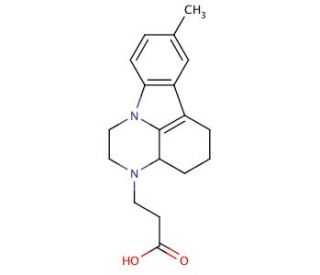 3-(8-Methyl-1,2,3a,4,5,6-hexahydro-pyrazino-[3,2,1-jk]carbazol-3-yl)propionic acid - chemical structure image