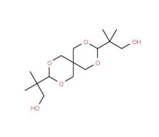 3,9-Bis(1,1-dimethyl-2-hydroxyethyl)-2,4,8,10-tetraoxaspiro[5.5]undecane (CAS 1455-42-1) - chemical structure image