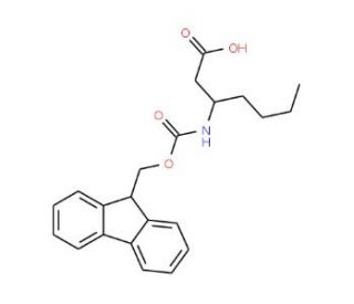 3-(9-H-Fluoren-9-ylmethoxycarbonylamino)-heptanoic acid (CAS 683219-85-4) - chemical structure image