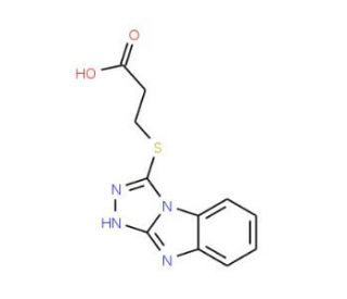 3-(9H-Benzo[4,5]imidazo[2,1-c][1,2,4]triazol-3-ylsulfanyl)-propionic acid - chemical structure image