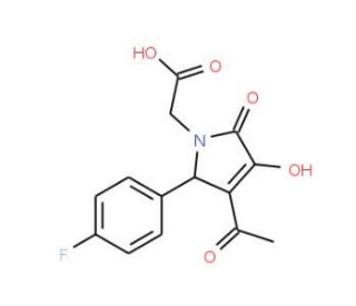 [3-Acetyl-2-(4-fluoro-phenyl)-4-hydroxy-5-oxo-2,5-dihydro-pyrrol-1-yl]-acetic acid (CAS 309270-57-3) - chemical structure ima