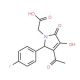 [3-Acetyl-2-(4-fluoro-phenyl)-4-hydroxy-5-oxo-2,5-dihydro-pyrrol-1-yl]-acetic acid (CAS 309270-57-3) - chemical structure ima