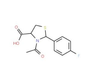 3-Acetyl-2-(4-fluoro-phenyl)-thiazolidine-4-carboxylic acid - chemical structure image