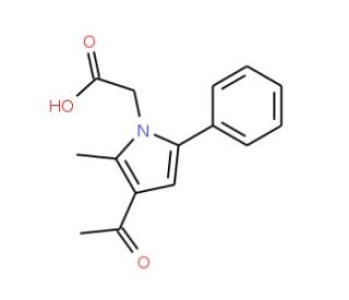 (3-Acetyl-2-methyl-5-phenyl-1H-pyrrol-1-yl)-acetic acid - chemical structure image