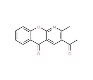 3-Acetyl-2-methyl-5H-[1]benzopyrano[2,3-b]pyridin-5-one (CAS 67867-47-4) - chemical structure image