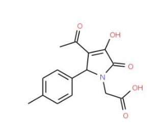 (3-Acetyl-4-hydroxy-5-oxo-2-p-tolyl-2,5-dihydro-pyrrol-1-yl)-acetic acid - chemical structure image