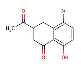 3-Acetyl-5-bromo-8-hydroxy-3,4-dihydro-2H-1-naphthalenone (CAS 83344-22-3) - chemical structure image
