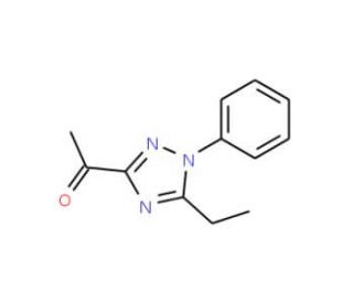 3-Acetyl-5-ethyl-1-phenyl-1,2,4-triazole (CAS 100193-57-5) - chemical structure image