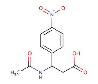 3-Acetylamino-3-(4-nitrophenyl)propionic acid (CAS 100061-23-2) - chemical structure image