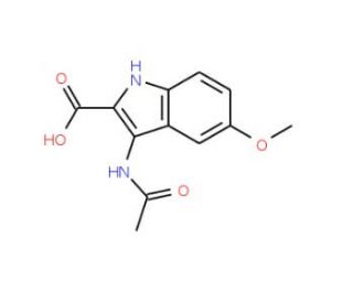 3-Acetylamino-5-methoxy-1H-indole-2-carboxylic acid (CAS 97310-92-4) - chemical structure image
