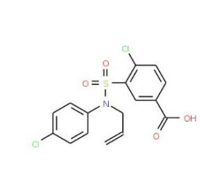 3-[Allyl-(4-chloro-phenyl)-sulfamoyl]-4-chloro-benzoic acid - chemical structure image