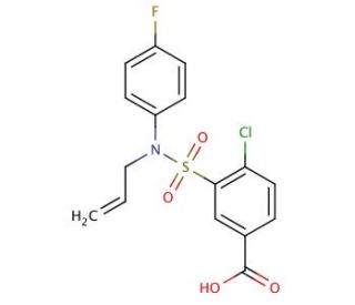 3-[Allyl-(4-fluoro-phenyl)-sulfamoyl]-4-chloro-benzoic acid - chemical structure image