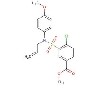 3-[Allyl-(4-methoxy-phenyl)-sulfamoyl]-4-chloro-benzoic acid methyl ester - chemical structure image