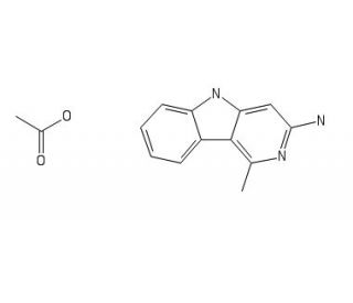 3-Amino-1-methyl-5H-pyrido[4,3-b]indole Acetate (CAS 72254-58-1) - chemical structure image