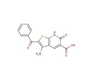 3-amino-2-benzoyl-6-oxo-6H,7H-thieno[2,3-b]pyridine-5-carboxylic acid (CAS 439946-22-2) - chemical structure image