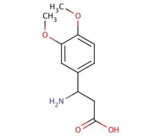 3-Amino-3-(3,4-dimethoxyphenyl)propionic acid (CAS 34841-09-3) - chemical structure image