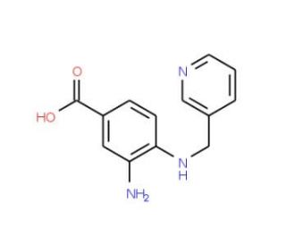 3-Amino-4-[(pyridin-3-ylmethyl)-amino]-benzoic acid (CAS 436088-89-0) - chemical structure image